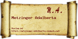 Metzinger Adalberta névjegykártya